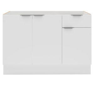 Mueble base cocina 120 cm 3 puertas 1 cajón Milano blanco