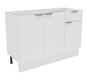 Mueble base cocina 120 cm 3 puertas 1 cajón Milano blanco