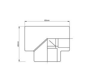 Tee Línea hidráulica 83x60x32 mm