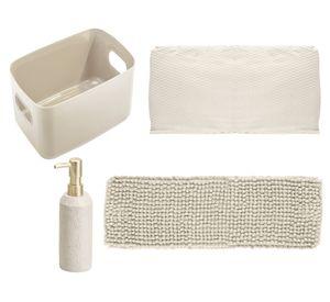 Accesorios baño ecru 4 piezas