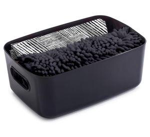 Caja organizadora baño + cortina + piso negro
