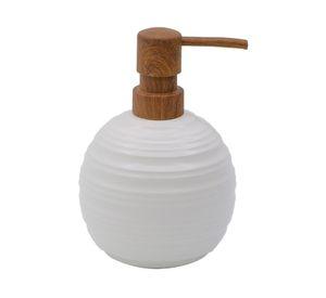 Dispensador jabón blanco/bambú