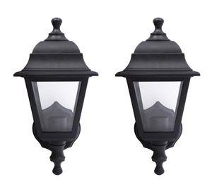 Farol 4 caras E27 negro 2 unidades