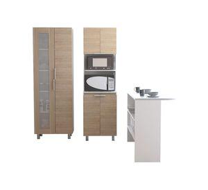 Kit cocina 6 puertas Fendi blanco/rovere/cemento TuHome
