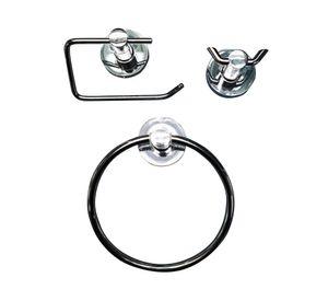 Set accesorios baño cromado 3 piezas