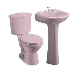 Juego de baño a piso 30.5 cm Evolution rosado