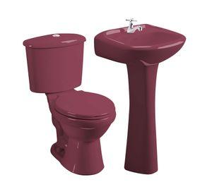 Juego de baño WC + lavamanos pedestal Evolution guinda