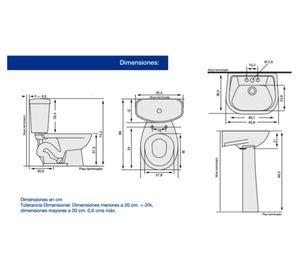 Juego de baño WC + lavamanos pedestal Evolution guinda