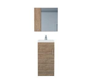 Mueble vanitorio 40 cm + botiquín My Bath miel 3 puertas