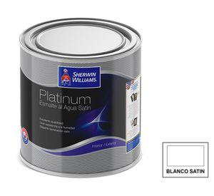 Esmalte al agua 1/4 galón Platinum blanco satín Sherwin Williams