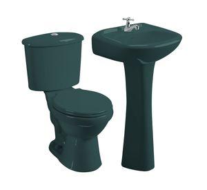 Juego de baño a piso 30.5 cm Evolution verde teal