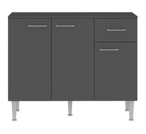 Mueble Base 3 puertas 1 cajón Evandro gris