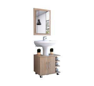 Espejo + Optimizador lavamanos BATH 300 rovere/blanco
