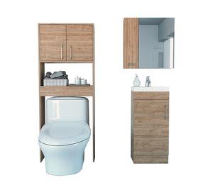 Botiquín + Mueble lavamanos + Optimizador MY BATH miel