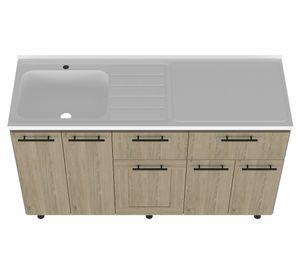 Mueble lavaplatos Hasselt gris rovere 90.8x150x52 cm