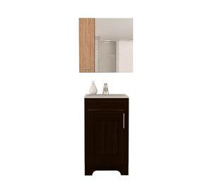 Botiquín + Mueble lavamanos MY BATH miel/wengue