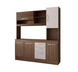 Kit cocina 5 puertas 3 cajones café/blanco off