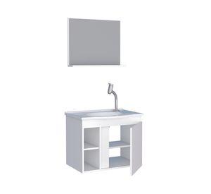 Mueble vanitorio 52 cm + espejo Safira blanco