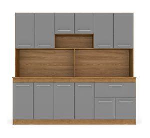 Kit cocina 12 puertas 1 cajón Buck gris/café