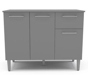 Mueble cocina base New Evandro grafito 83.5x104.5x49.5 cm