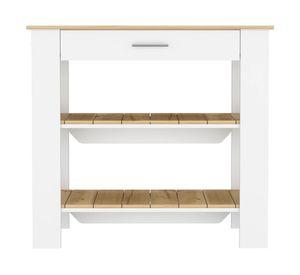 Isla de cocina Cala blanco y macadamia 93.4x101.7x50.8 cm