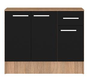 Mueble base cocina Madri café/negro 82x105x45 cm