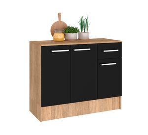 Mueble base cocina Madri café/negro 82x105x45 cm