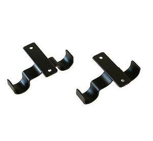 Soporte cortina doble para techo fierro 1'' 2un negro