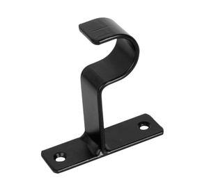 Soporte cortina simple para muro fierro 1'' 1un negro