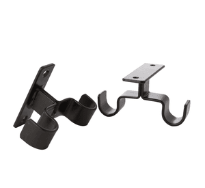 Soporte cortina doble para techo fierro 3/4" 2un negro
