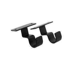 Soporte cortina simple para techo fierro 1'' 2un negro