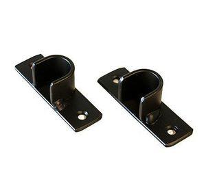 Soporte cortina simple muro a muro fierro 3/4" 2un negro