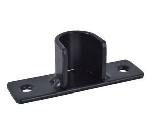 Soporte cortina simple muro a muro fierro 3/4" 2un negro