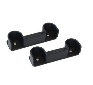 Soporte cortina doble muro a muro fierro 1" 2un negro