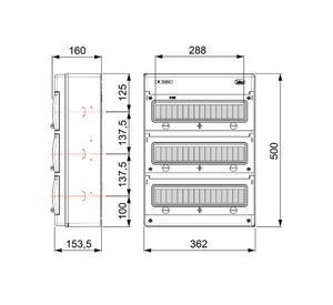 Tablero sobrepuesto 48 módulos IP65
