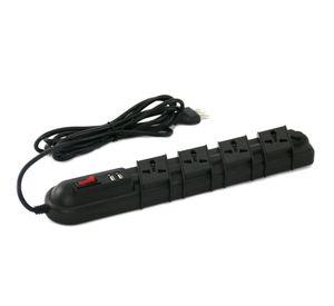 Alargador multinorma 4 posiciones 3 m 2 USB negro Rittig