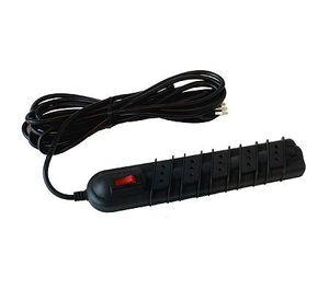 Alargador con interruptor 5 posiciones 5 m negro Rittig