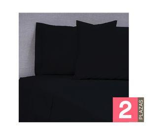 Juego de sábanas 2 plazas 144 hilos negro