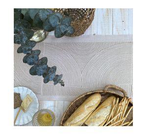 Camino de mesa Taupe crudo linet 150x36 cm