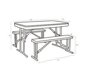 Set Mesa + 2 bancas