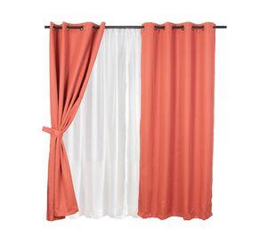 Set cortina 140x220 cm Frutillar terracota 8 piezas