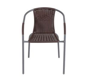 Silla símil ratán tabaco Outzen