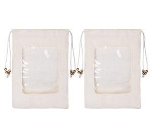 Bolsa zapatos con visor crudo 2 piezas