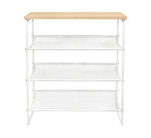Zapatero 4 niveles malla blanco 76x64x33 cm