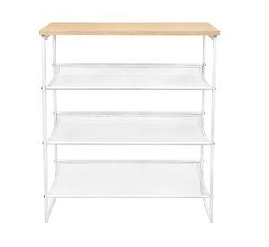 Zapatero 4 niveles malla blanco 76x64x33 cm