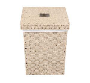 Hamper cuadrado Trenzado natural 80L