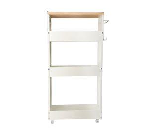 Carro organizador vertical blanco/natural 81.2x50x12.6 cm
