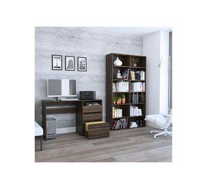 Set escritorio + biblioteca Office 7 habano TuHome