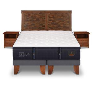 Cama europea 2 plazas Grand premium base dividida + set Antique/ Indo Cic