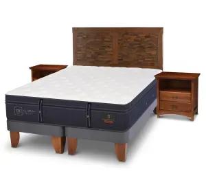 Cama europea 2 plazas Grand premium base dividida + set Antique/ Indo Cic